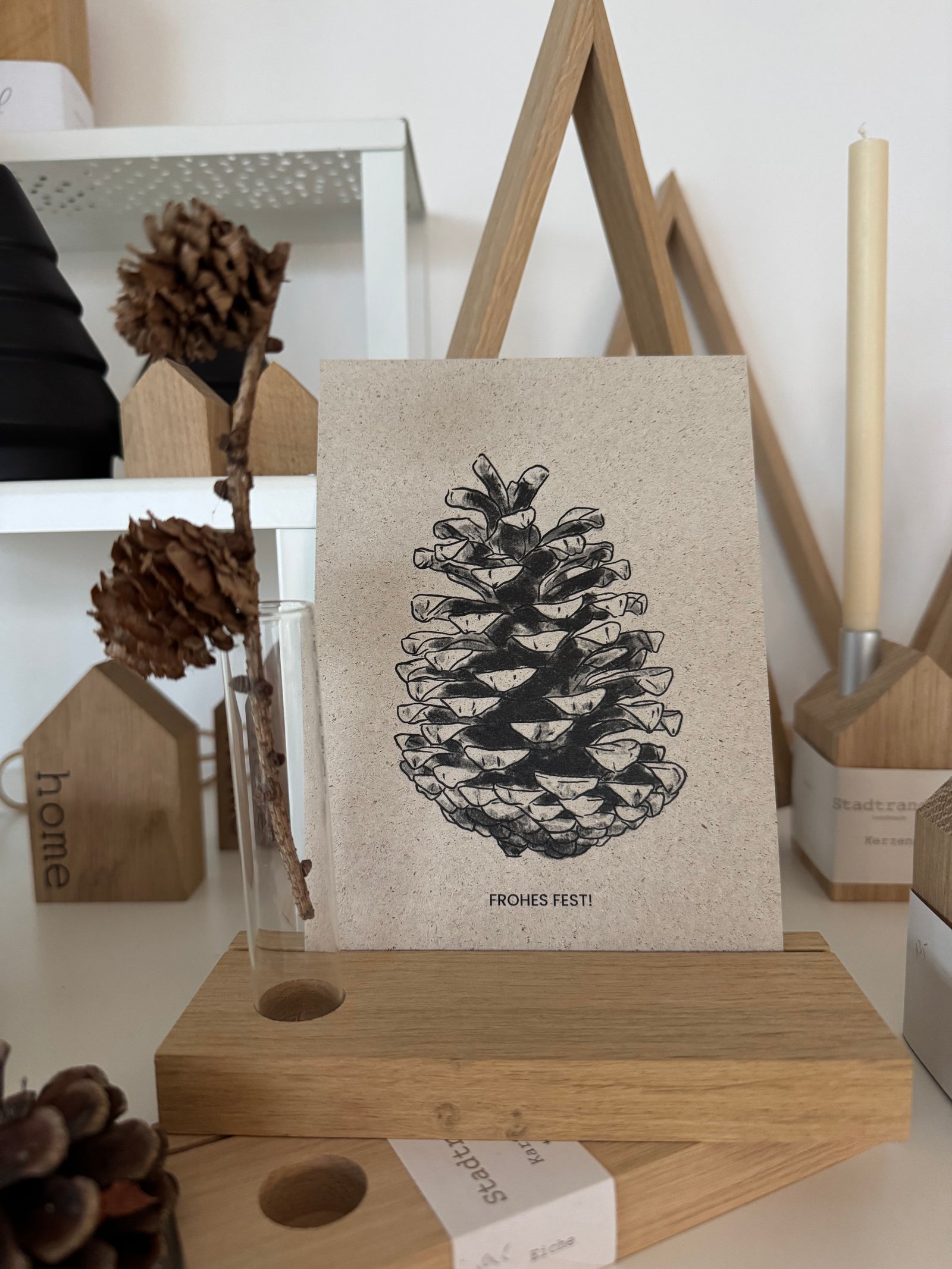 Weihnachtskarten auf Graspapier