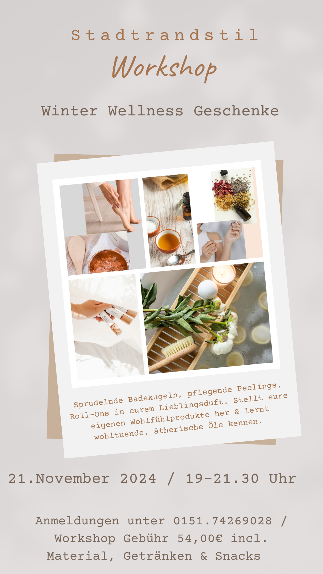 Workshop „Wellness Geschenke“ / 21. November 2024