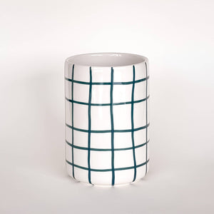 Vase "Grid Green & Red"