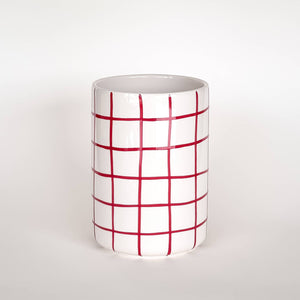 Vase "Grid Green & Red"