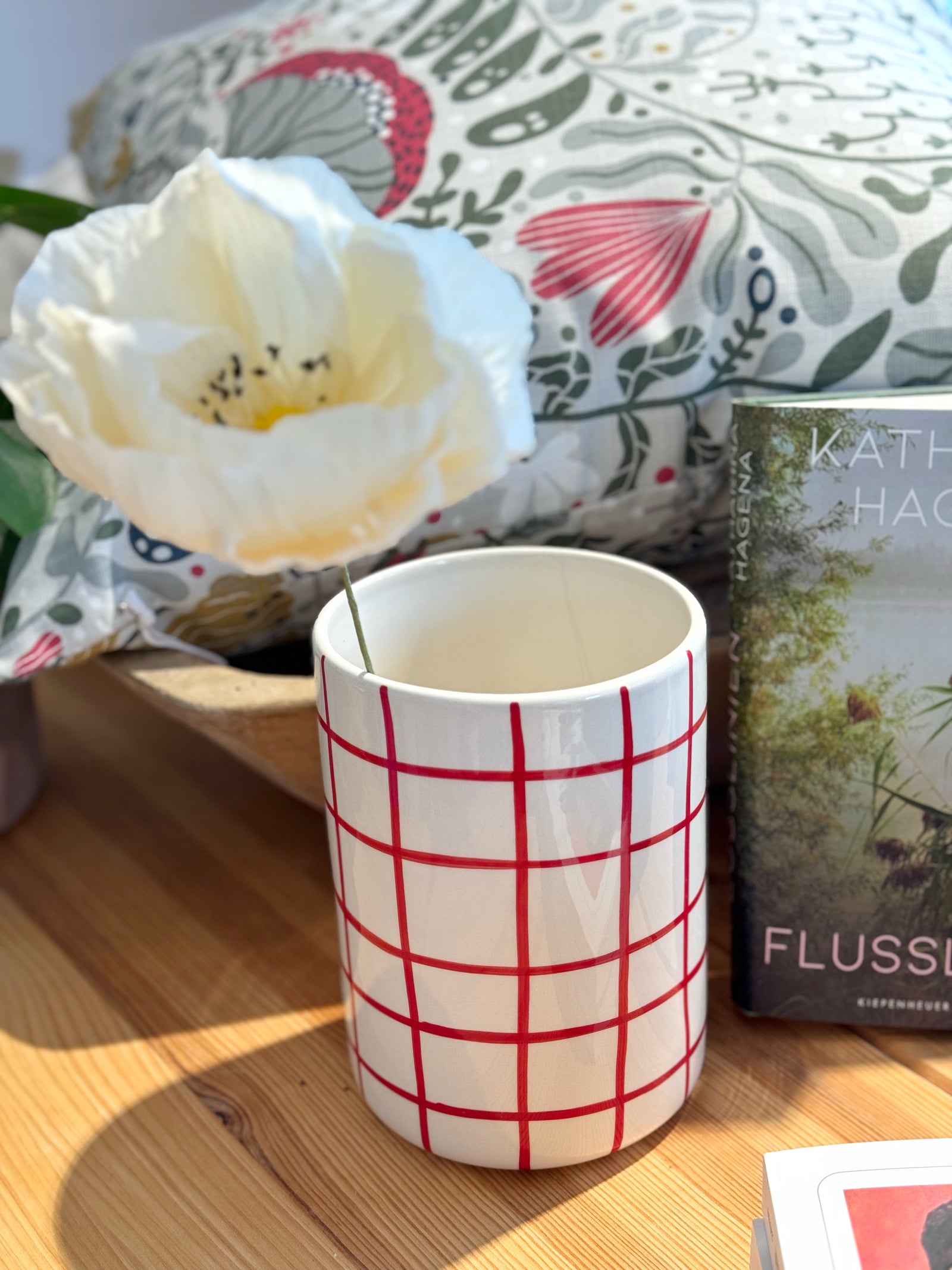 Vase "Grid Green & Red"