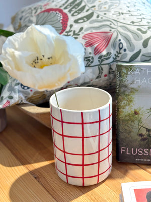 Vase "Grid Green & Red"