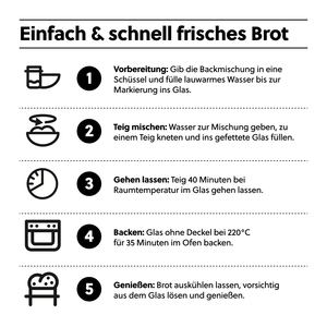 Bio-Brotbackmischung im Glas / 3 Sorten