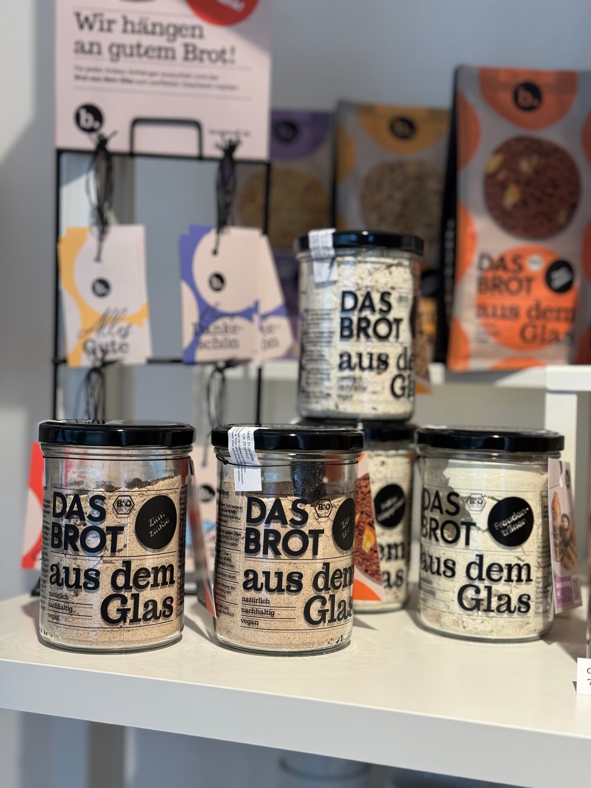 Bio-Brotbackmischung im Glas / 3 Sorten