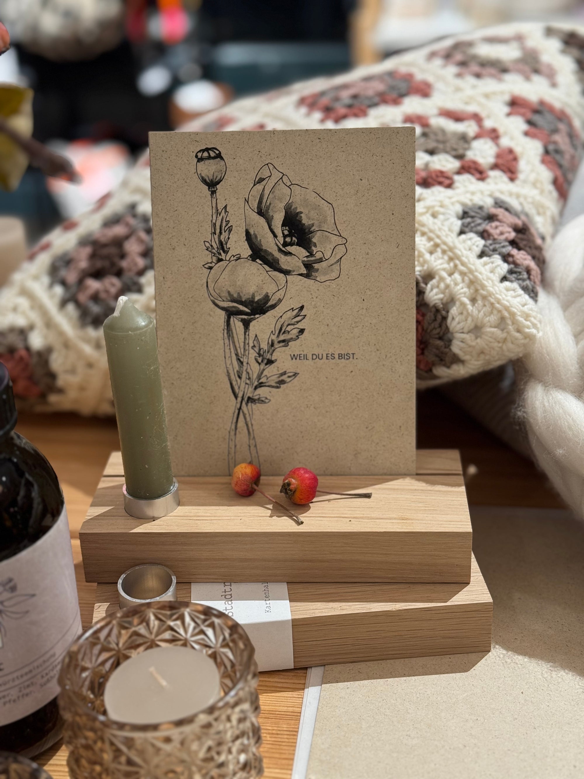 Kartenhalter mit Kerze