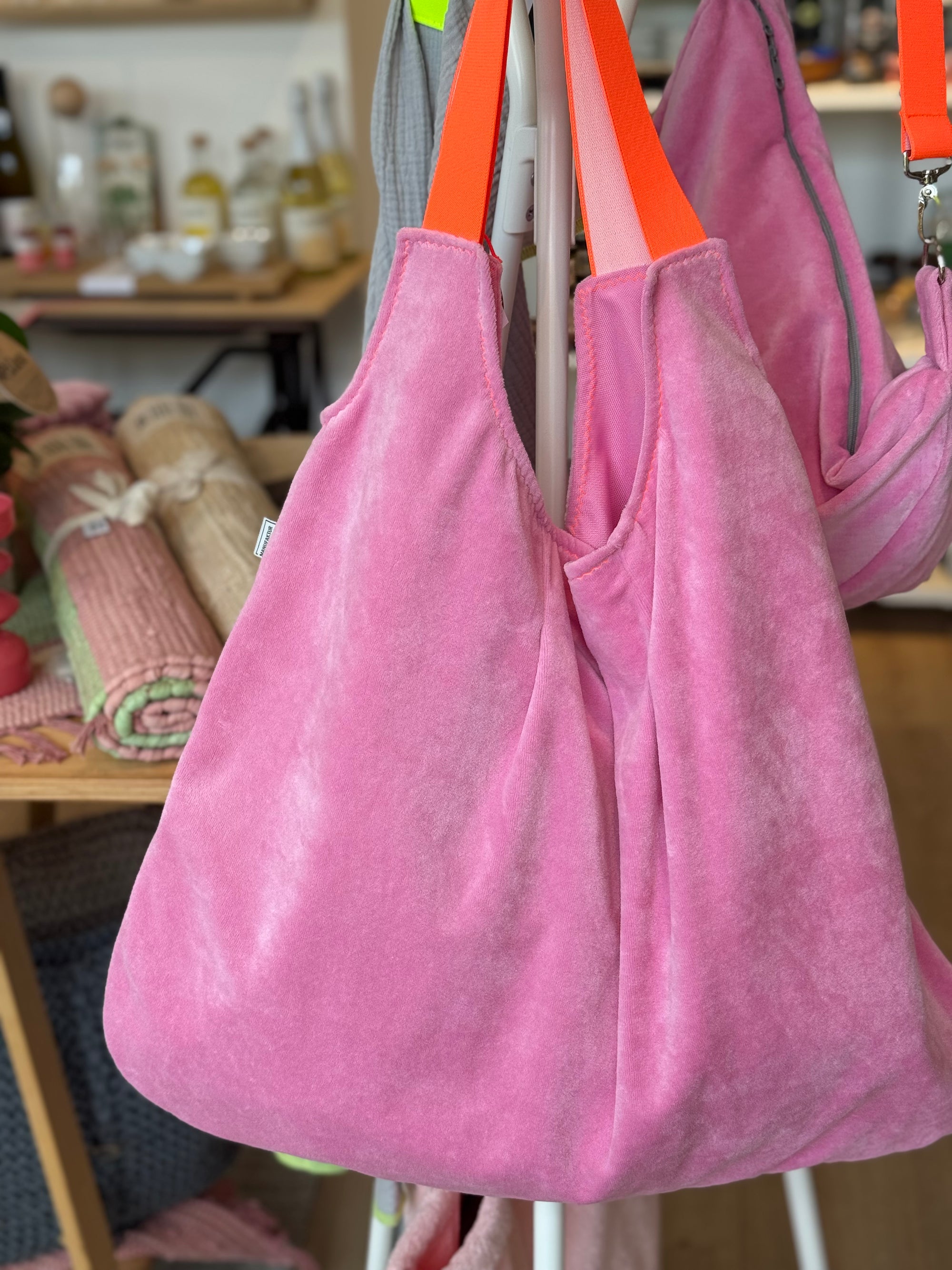 Samt Shopper / rosa