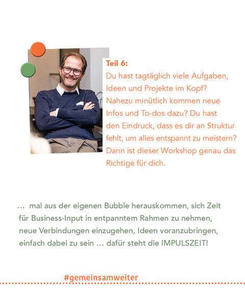 Flyer zur Impulszeit mit dem Thema Fokus im Alltag