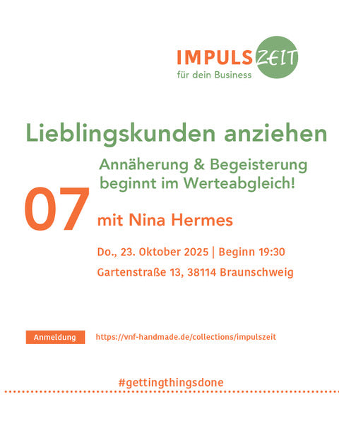 Ankündigung zur Impulszeit 7 mit dem Thema Lieblingskunden