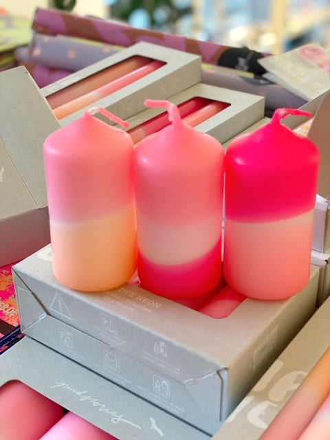 DipDye Flamingo Stumpenkerzen / 3er Set