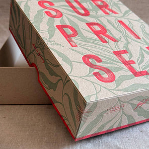detailansicht geöffnete gschenkbox surprise