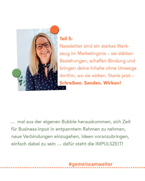 ankündigung impulszeit zum thema newsletter