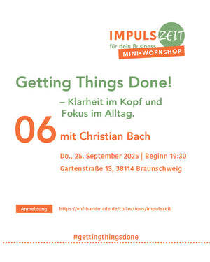 Flyer zur Impulszeit mit dem Thema Fokus im Alltag