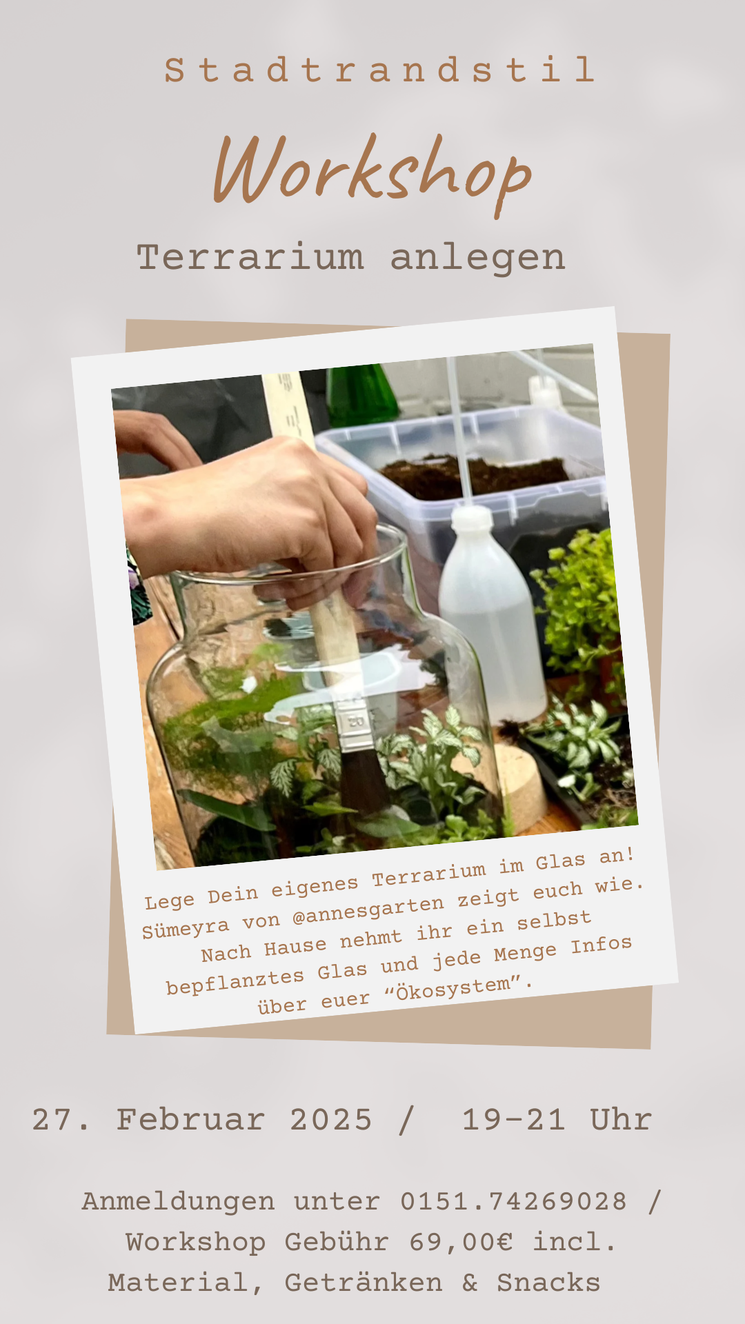 Workshop "Terrarium anlegen" / 27. Februar 2025