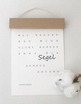 Postkarte Typograhie "segel setzen" von Stadtrandstil handmade mit Postkartenleiste