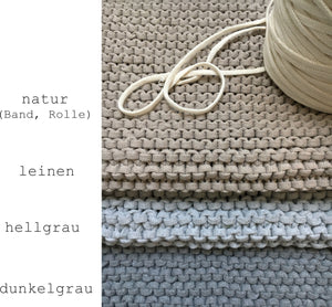 Vorstellung der lieferbaren Farben für individuell gefertigte Badvorleger von Stadtrandstil